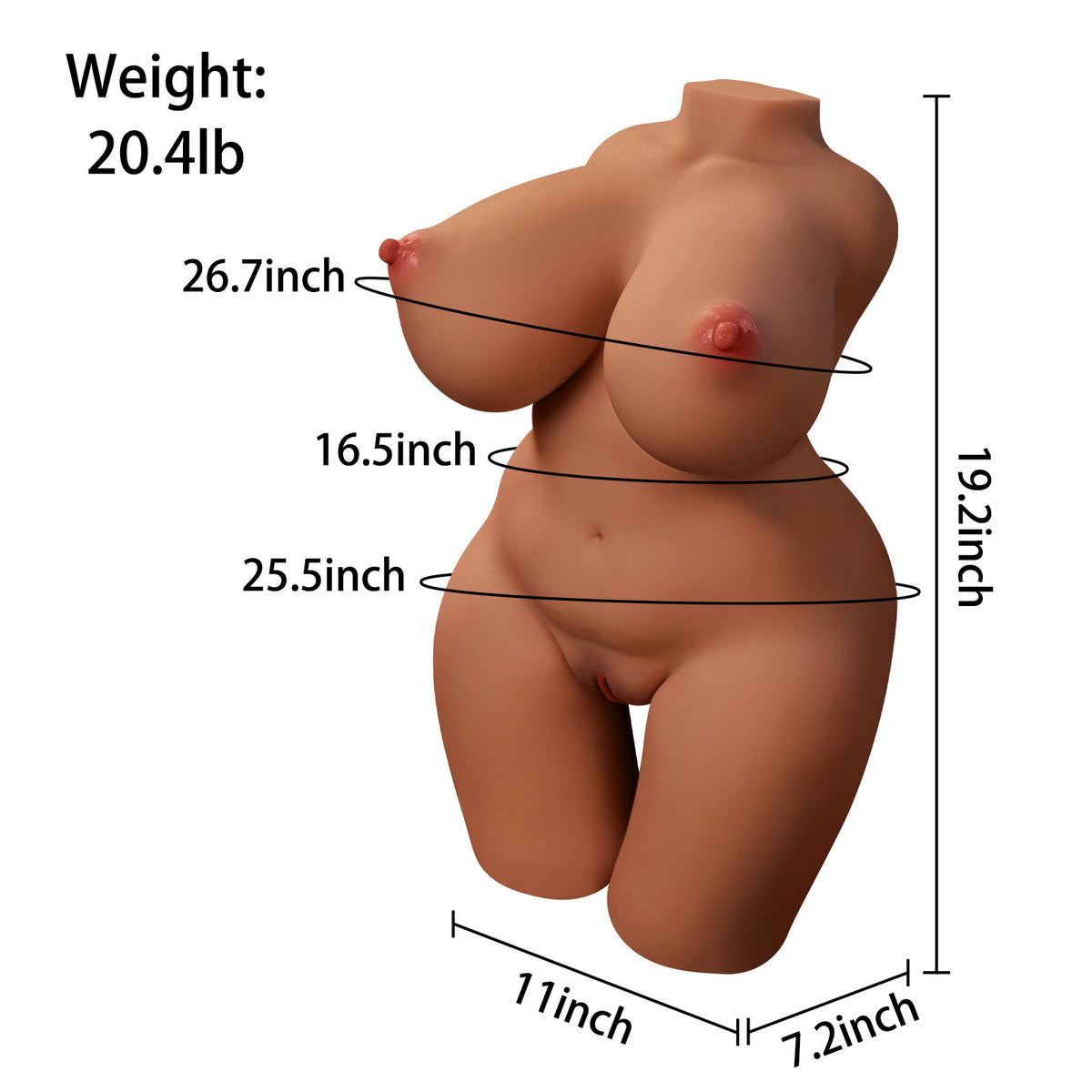 Peach- 9kg F-cup Premium TPE Sex Doll Torso - Xise Doll