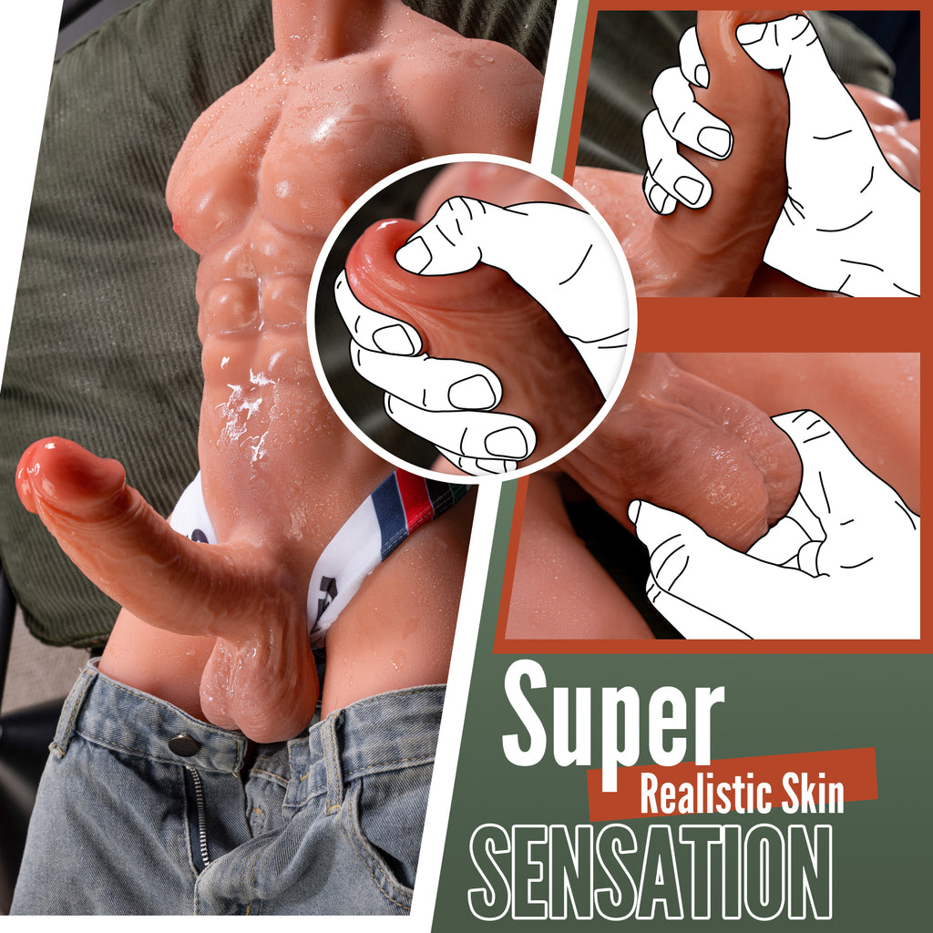 Rudolf - 8.6kg Male Sex Doll Torso with Auto Thrusting and Vibrating Penis - Xise Doll