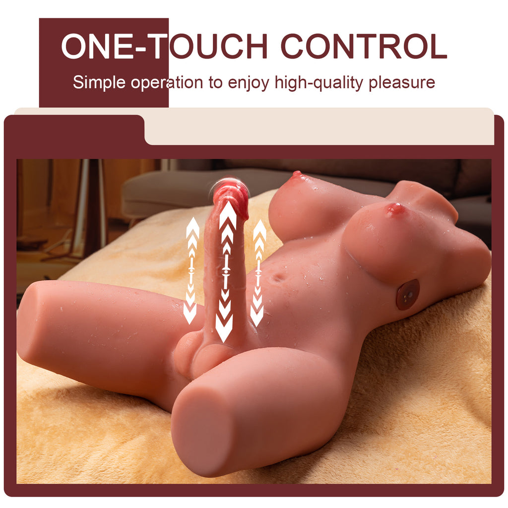 Maya- 10kg E-cup Shemale TPE Sex Doll Torso with Auto Thrusting and Vibrating Penis- Xise Doll