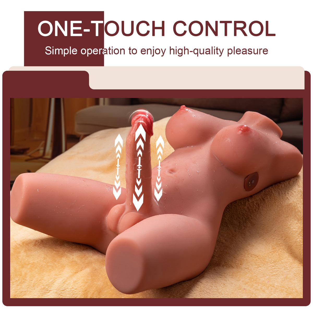 Maya- 10kg E-cup Shemale TPE Sex Doll Torso with Auto Thrusting and Vibrating Penis- Xise Doll