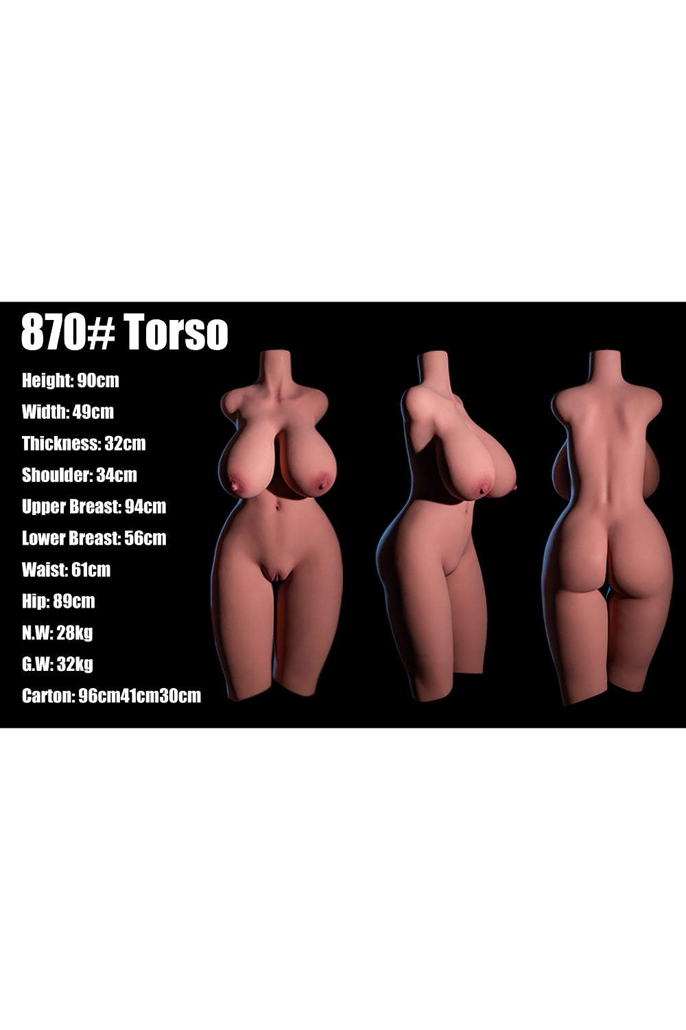 Tilly- 90cm L-cup Premium TPE Sex Doll Torso - Climax Doll
