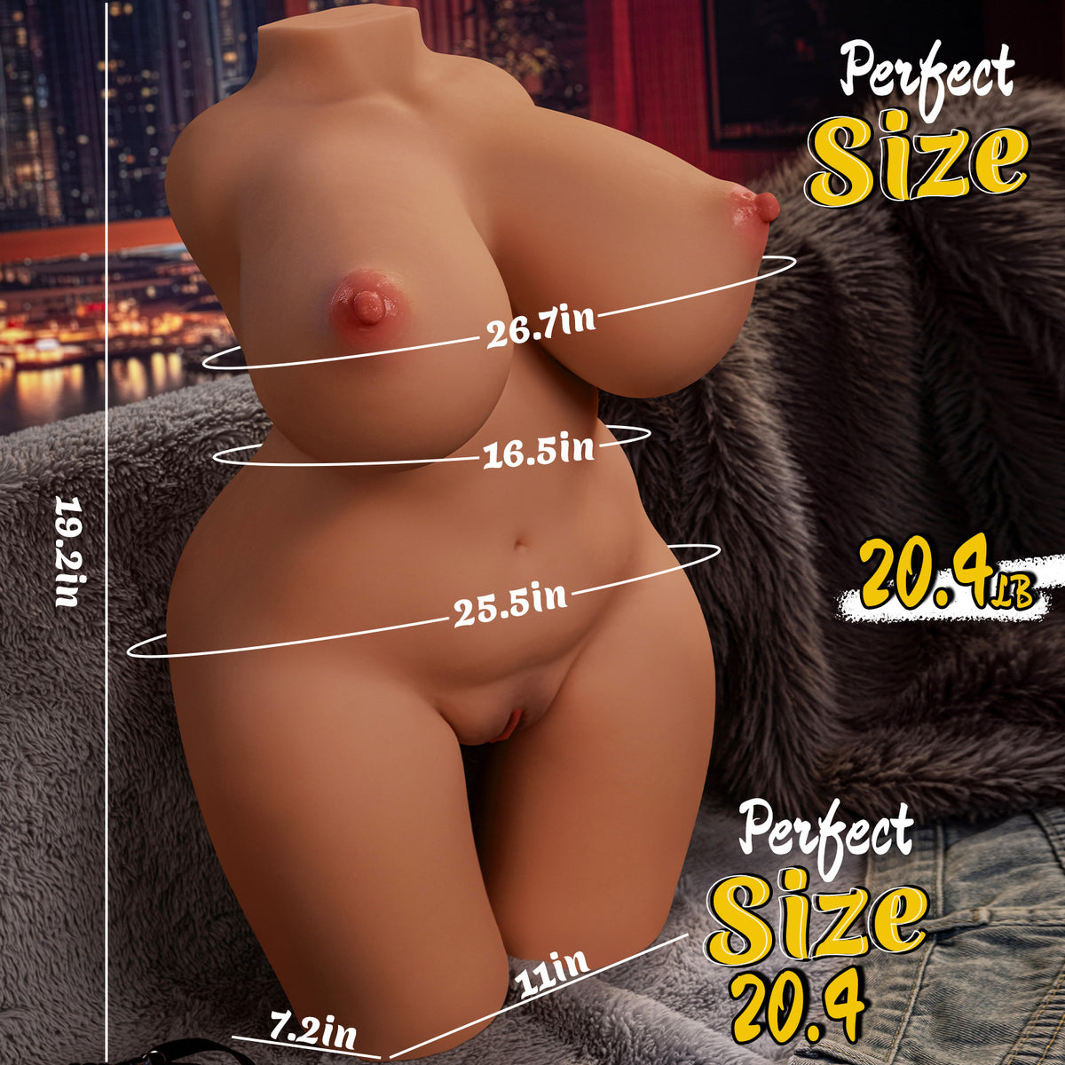 Peach- 9kg F-cup Premium TPE Sex Doll Torso - Xise Doll