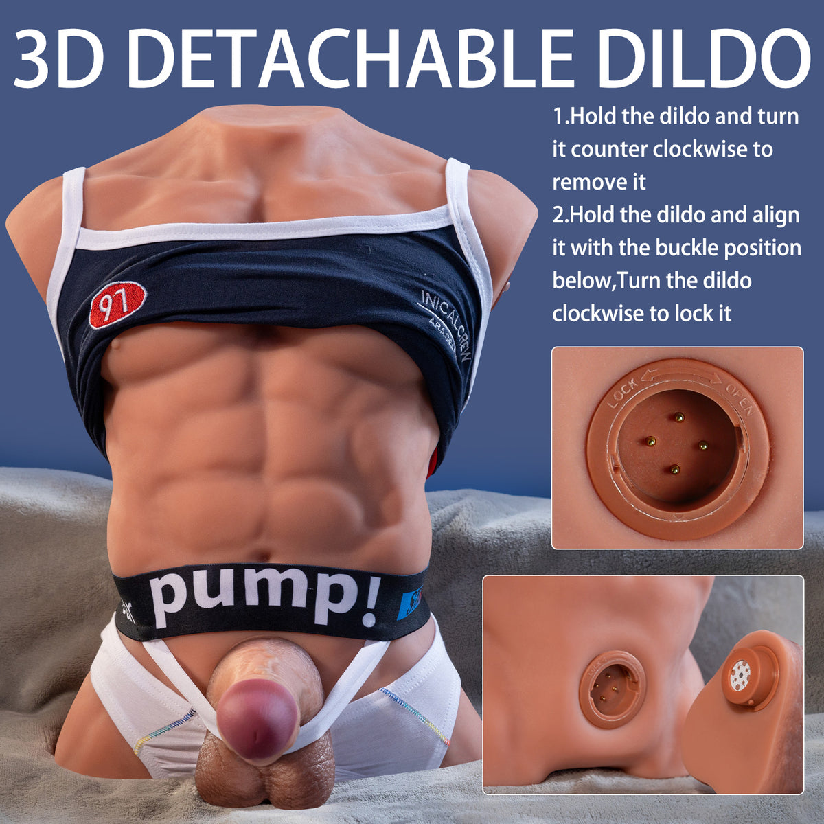 Fitter - 12kg Male Sex Doll Torso with Auto Thrusting and Vibrating Penis - Xise Doll