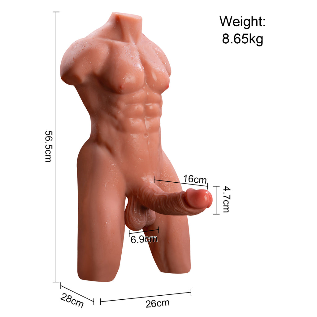 Rudolf - 8.6kg Male Sex Doll Torso with Auto Thrusting and Vibrating Penis - Xise Doll