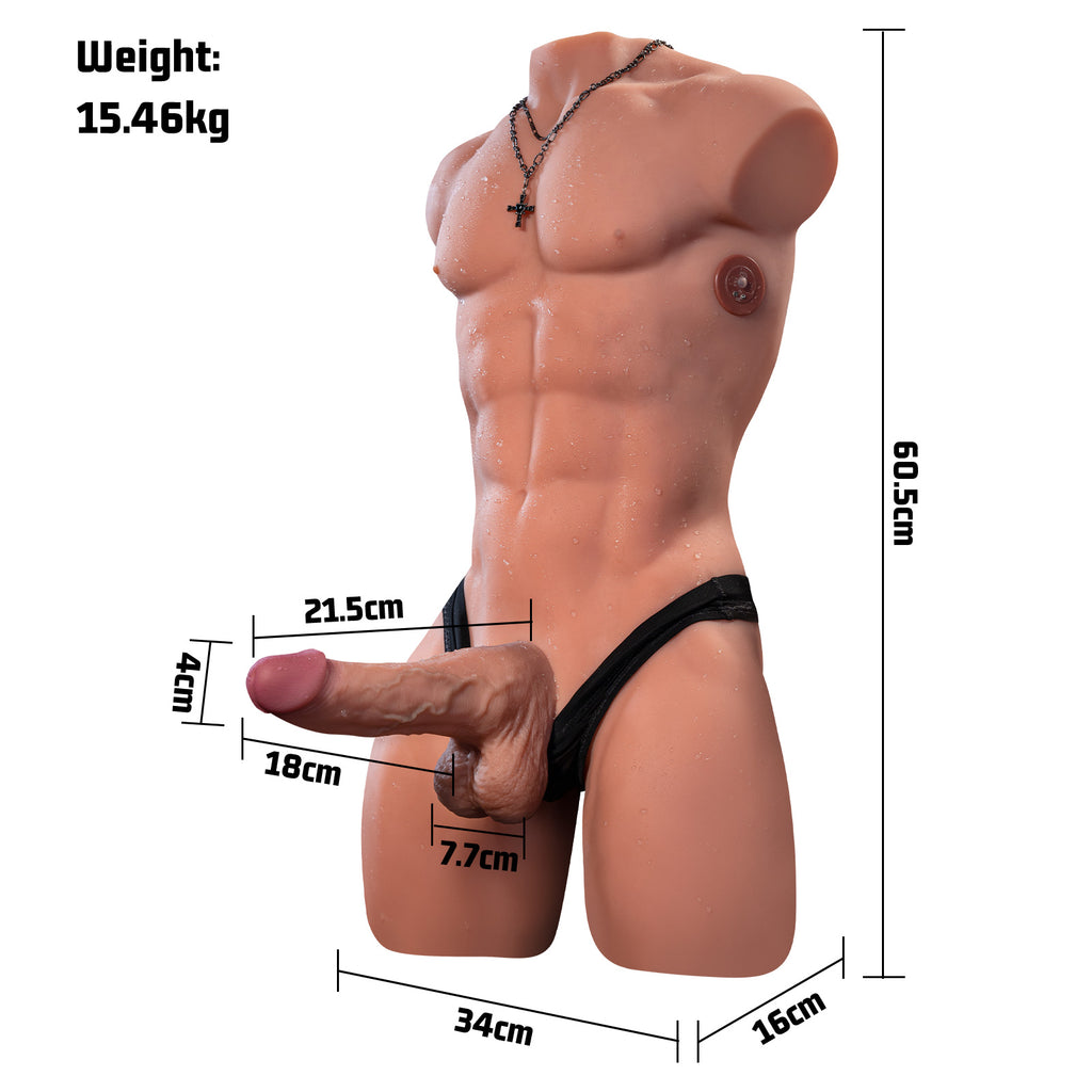 Hunter - 15.5kg Male Sex Doll Torso with Auto Thrusting and Vibrating Penis - Xise Doll