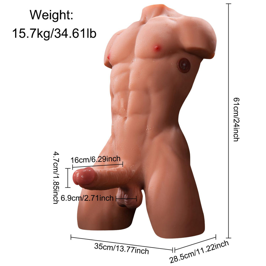 Henry - 15.7kg Male Sex Doll Torso with Auto Thrusting and Vibrating Penis - Xise Doll