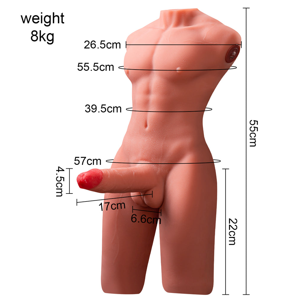 Jason - 8kg Male Sex Doll Torso with Auto Thrusting and Vibrating Penis - Xise Doll