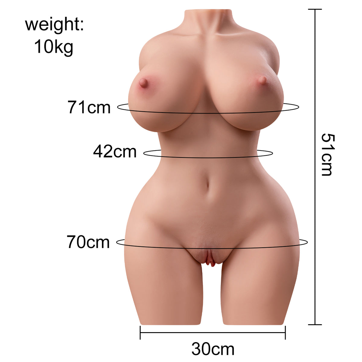Dennehy- 10kg F-cup Premium TPE Sex Doll Torso - Xise Doll
