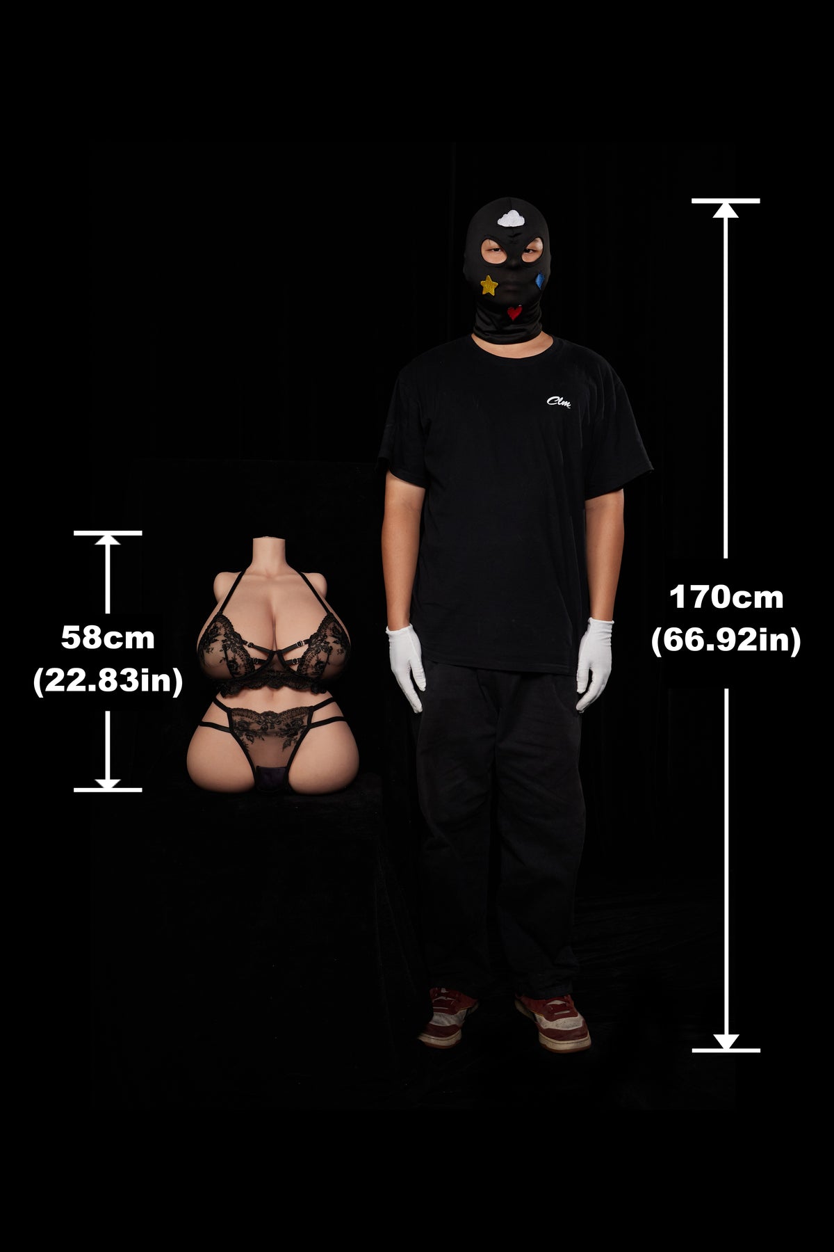 Vanessa- 15kg H-Cup Head-Compatible Realistic Big Breasts Silicone Sex Dolls Torso- Climax